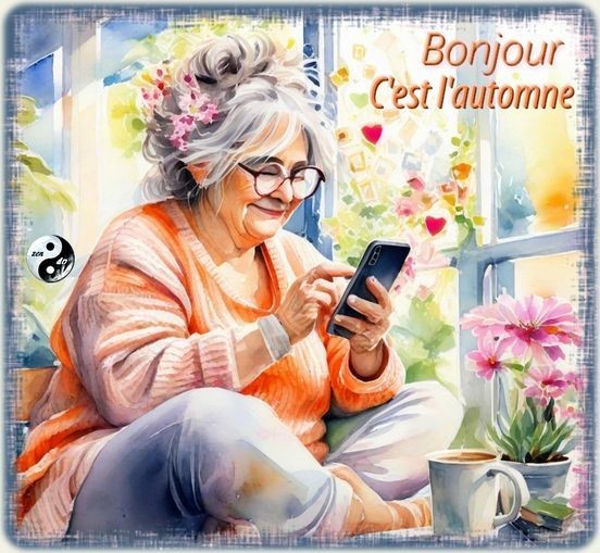 BONJOUR L'AUTOMNE/PLUVIEUX/BON DIMANCHE/MERCI AUX AMIES